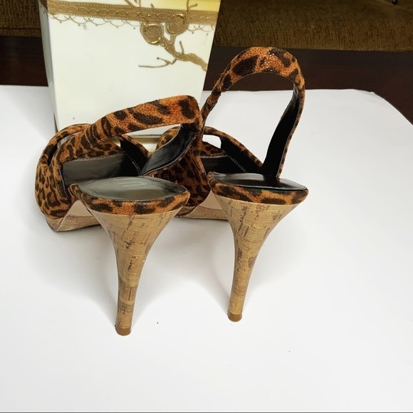 UNISA leopard sling back stilettos size 8 - Picture 6 of 7
